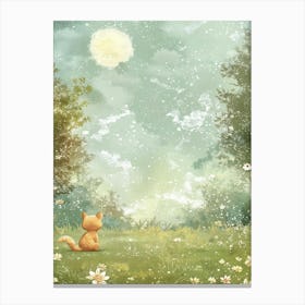 Cat In The Moonlight 7 Canvas Print