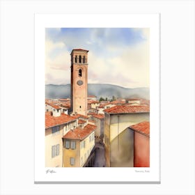 Pistoia, Tuscany, Italy 4 Watercolour Travel Poster Canvas Print