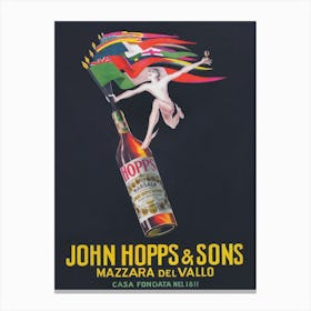 John Hopps And Sons Vintage Bar Cart Poster Canvas Print