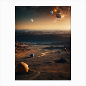 Planets In Space Canvas Print