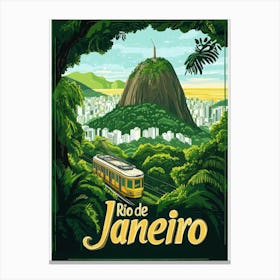 Aihrgdesign A Mid Century Modern Travel Poster For Rio De Janeiro 3 Canvas Print