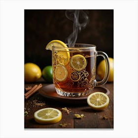 Hot Tea With Lemon And Cinnamon Canvas Print