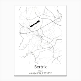 Bertrix,Belgium Minimalist Map Canvas Print