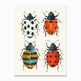 Colourful Insect Illustration Ladybug 25 Canvas Print