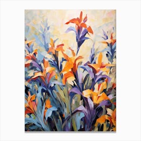 Fall Flower Painting Lobelia 3 Canvas Print