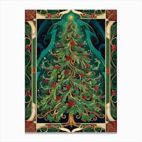 Christmas Tree 36 Style William Morris Canvas Print