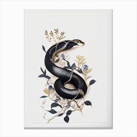 Indigo Snake Gold And Black Canvas Print