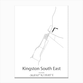 Kingston,Australia Minimalist Map Canvas Print