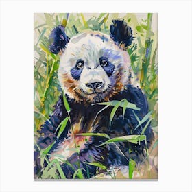 Panda Pastel Watercolour 4 Stampe su tela