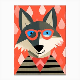 Little Timber Wolf 2 Wearing Sunglasses Canvas Print