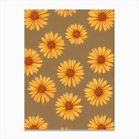 Aster Repeat Retro Flower Canvas Print