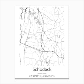 Schodack,United States Minimalist Map Lienzo