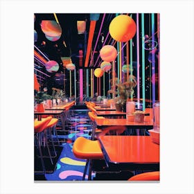 Retro Space Diner Collage Canvas Print