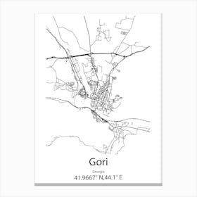 Gori,Georgia Minimalist Map Canvas Print