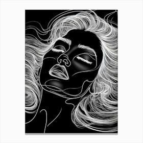 Vector Illustration Of A Woman'S Face Canvas Print