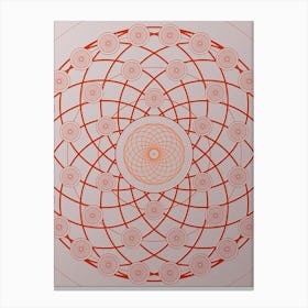 Geometric Abstract Glyph Circle Array in Tomato Red n.0126 Canvas Print