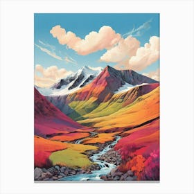 Ben Vorlich Scotland Colourful Mountain Illustration 0 Canvas Print