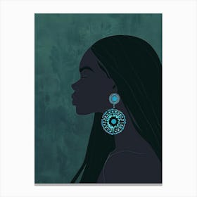 Illustration Of A Woman With Earrings Canvas Print