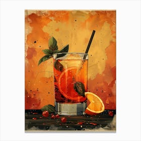 Cocktail With Orange And Mint 1 Canvas Print