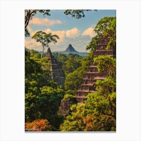 Tikal National Park Guatemala Vintage Poster Canvas Print