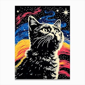 Astral Pawz, Psychedelic Cats series Canvas Print