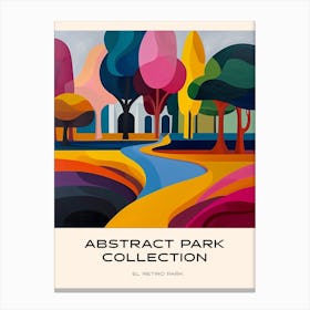 Abstract Park Collection Poster El Retiro Park Madrid Spain 1 Canvas Print