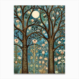 William Morris Moon And The Trees 1 Canvas Print