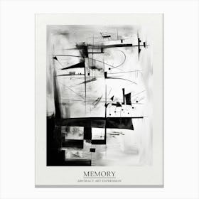 Memory Abstract Black And White 1 Poster Canvas Print