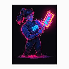 Neon Girl 1 Canvas Print