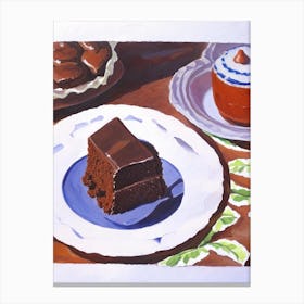 Brownie Bakery Product Acrylic Painting Tablescape Canvas Print