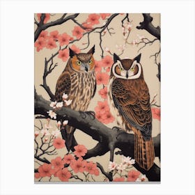 Art Nouveau Birds Poster Great Horned Owl 2 Canvas Print