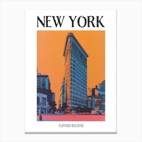 Flatiron Building New York Colourful Silkscreen Illustration 2 Poster Canvas Print