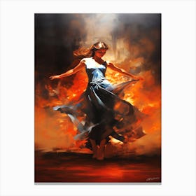 Dance Of Passion - Dancer On Fire Canvas Print