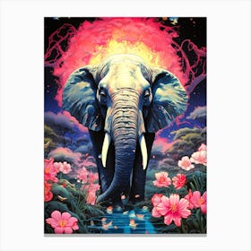 Elephant In The Water 1 Canvas Print
