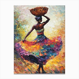 African Woman With Basket 19 Canvas Print