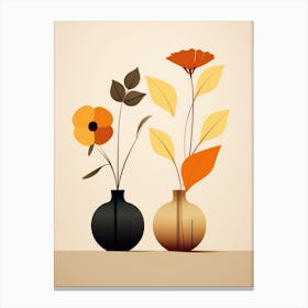 Two Vases With Flowers 1 Canvas Print