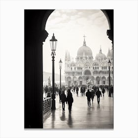 Venice, Italy,  Black And White Analogue Photography  4 Canvas Print