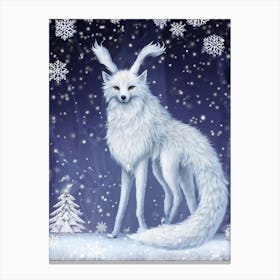 A Bubo The Silver Fox Like Creature From Old European Folklore Strikes A Festive Pose In The Middl (3) Canvas Print