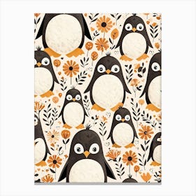 Floral Cute Baby Penguin Nursery (3) Canvas Print