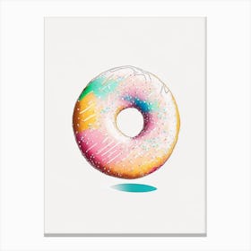 Powdered Sugar Donut Abstract Line Drawing 2 Canvas Print