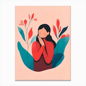 Illustration Of A Woman Praying Canvas Print