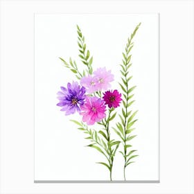 Heather Watercolour Flower Canvas Print
