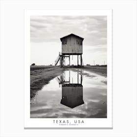 Poster Of Texas, Usa, Black And White Analogue Photograph 4 Canvas Print