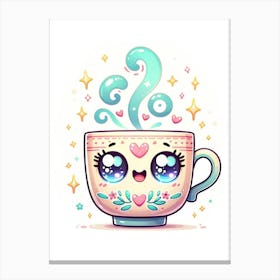 Cute Kawaii Coffee Cup Canvas Print