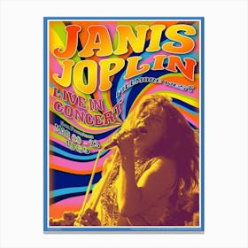 Live Concert Janis Joplin 1967 Poster Canvas Print