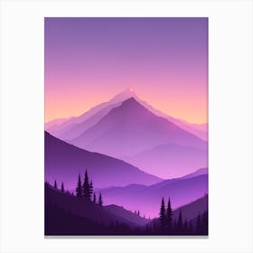 Misty Mountains Vertical Composition In Purple Tone 70 Canvas Print