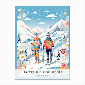 Breckenridge Ski Resort   Colorado Usa, Ski Resort Poster Illustration 2 Canvas Print