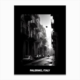 Poster Of Palermo, Italy, Mediterranean Black And White Photography Analogue 3 Canvas Print