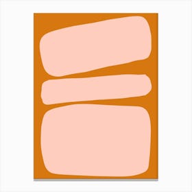 Abstract Bauhaus Shapes 3 Orange & Pink Canvas Print