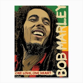 Bob Marley One Love One Heart Canvas Print